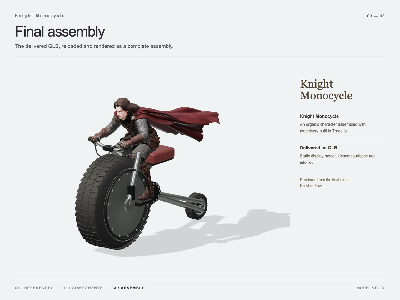 Build a Knight Monocycle with GPT-6 Astra and V2Fun - final 3D result
