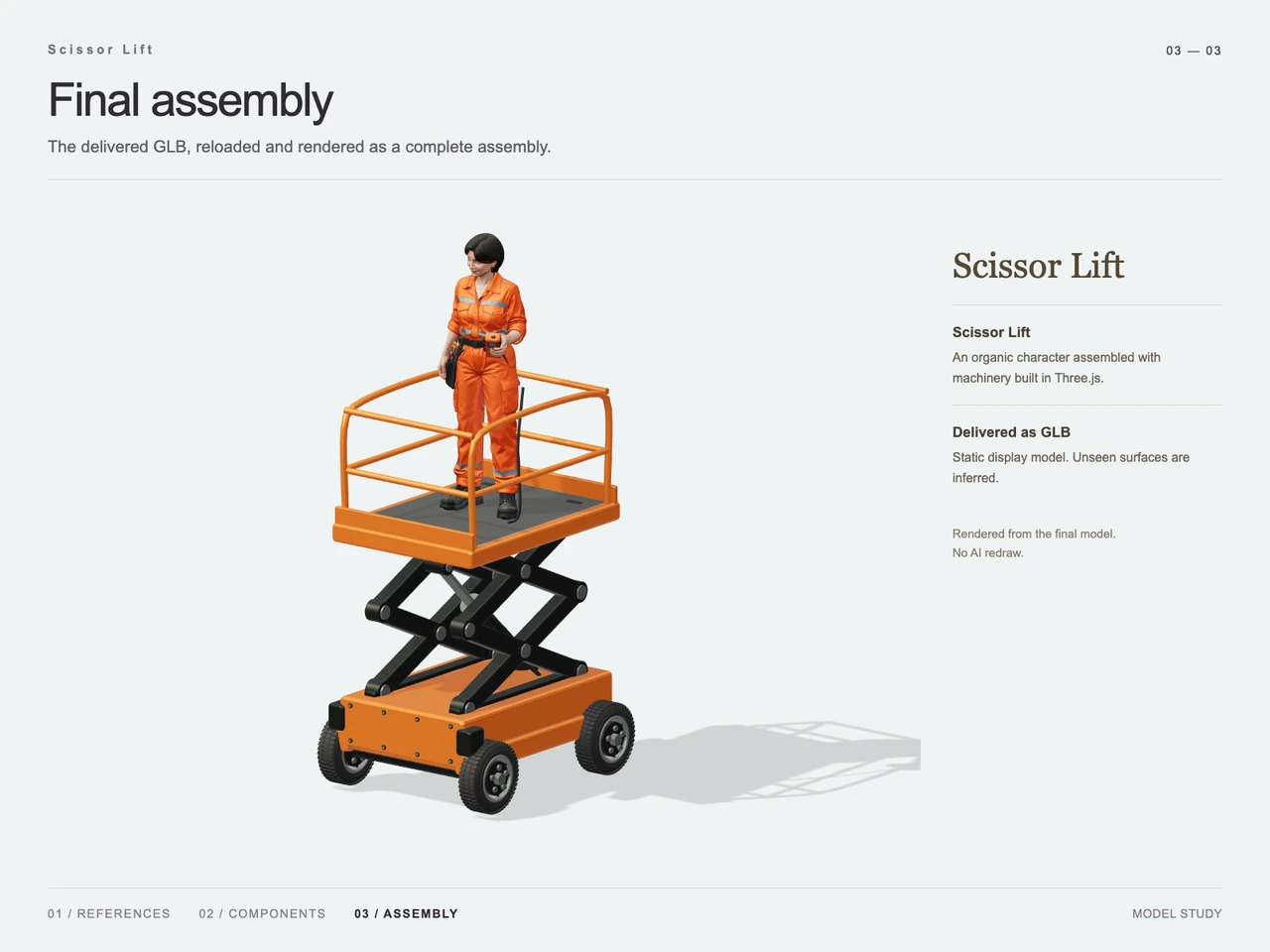 Build a Maintenance Worker Scissor Lift with GPT-6 Astra and V2Fun - final 3D result