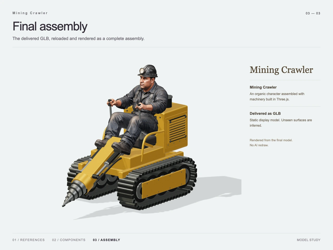 Build a Mining Crawler with GPT-6 Astra and V2Fun - final 3D result