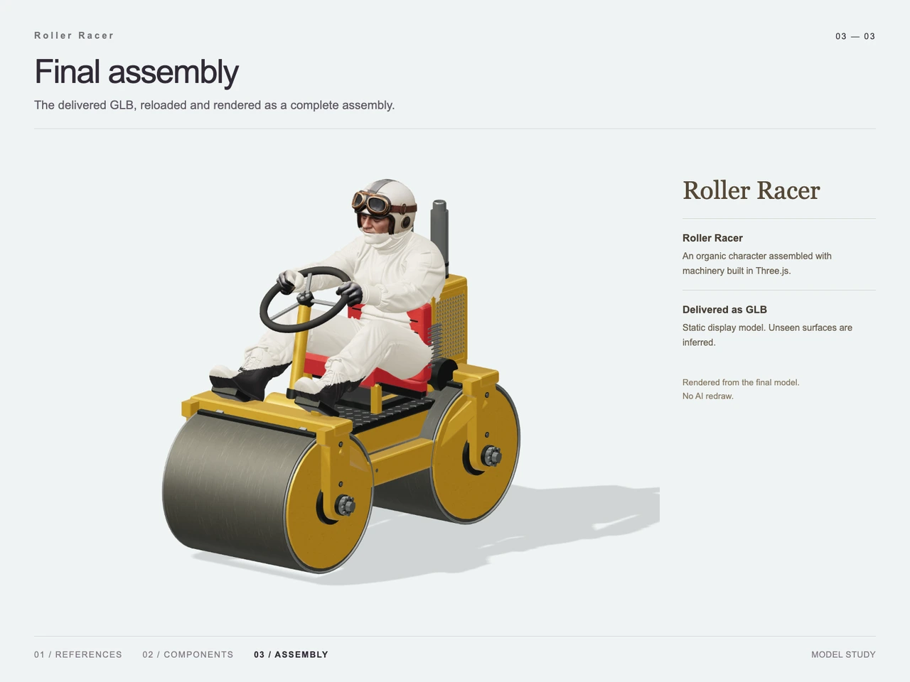 Roller Racer: Hybrid 3D Modeling with GPT-6 Astra and V2Fun - final 3D result