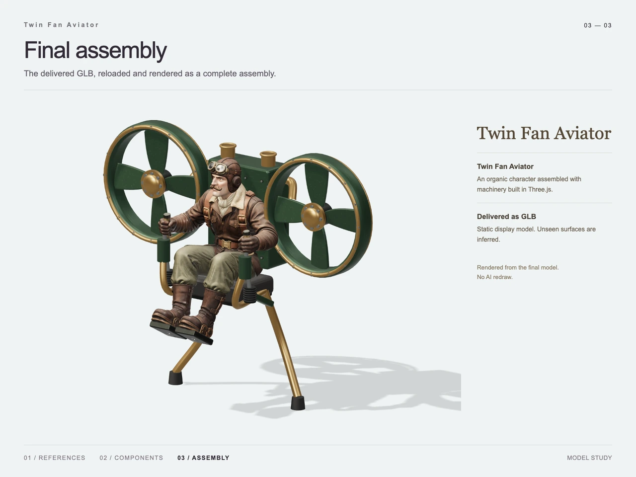 Twin Fan Aviator: GPT-6 Astra and V2Fun 3D Workflow - final 3D result